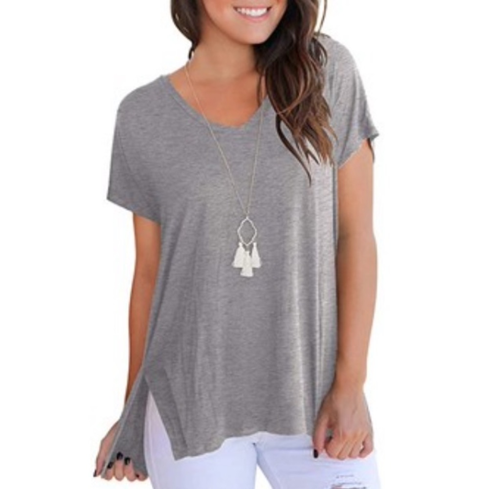 Basic gray short sleeve tunic tee, soft & cute! Sz SM - Picture 3 of 16
